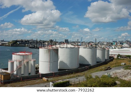 Industrial storage buildings at port