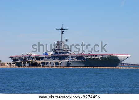 Aircraft carrier USS Lexington dockt in Corpus Christi