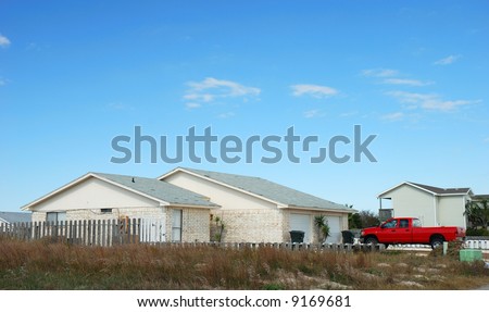 Residential house and car in the southern usa