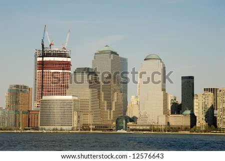 Downtown Manhattan with Ground Zero Construction Site