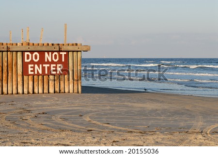 Do Not Enter sign on the beach