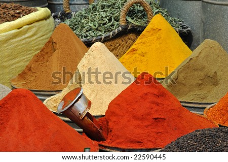 Spices shop in the medina of Fes, Morocco