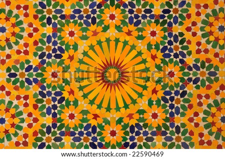 Oriental mosaic decoration in Casablanca, Morocco