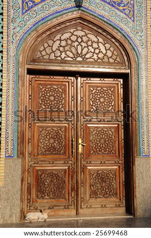 Door of a mosque in Dubai, United Arab Emirates