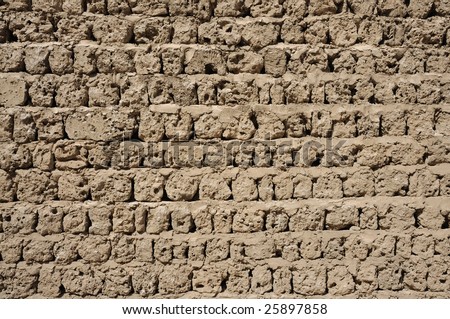 Old adobe wall in Dubai, United Arab Emirates