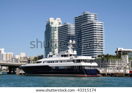 Luxury Yacht at Miami Beach Marina, Florida