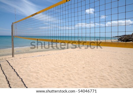 volleyball net on the beach. stock photo : Volleyball net