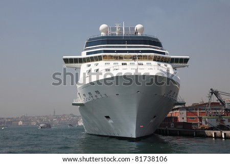 Cruise ship in the harbor of Istanbul, Turkey