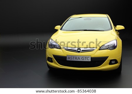 stock photo FRANKFURT SEPT 24 The New Opel Astra GTC at the 64th