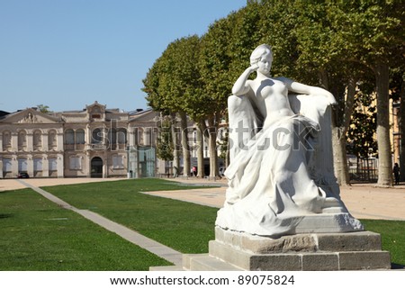 Statue in the city of Carcassonne, southern France