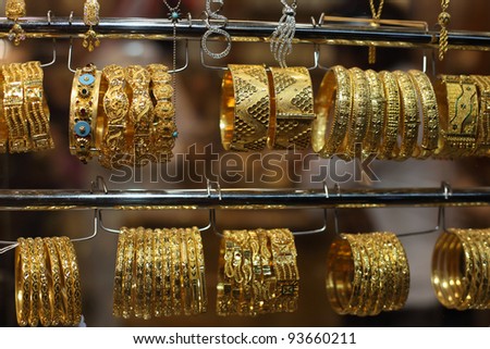 Jewelry for sale in the Gold Souq of Doha, Qatar
