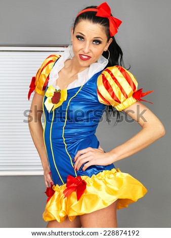 Beautiful Young Woman In Fancy Dress Costume