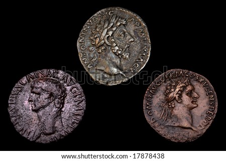Three Ancient Roman Coins