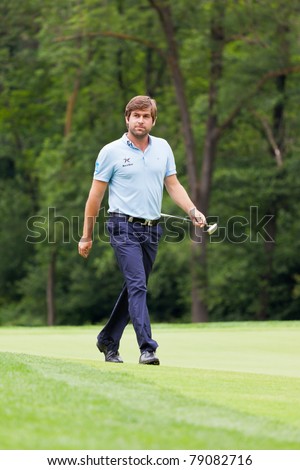 TURIN, ITALY - JUNE 12: Robert Rock wins his first European Golf Tour, the BMW Italian Open on June 12, 2011 in Turin, Italy.