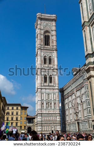 Florence, Italy, 05/08/2014 - Florence Cathedral Santa Maria dei Fiori, Brunelleschi Dome, Giotto tower, Italy