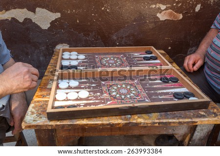Old turkish men playing backgammon, Istanbul
