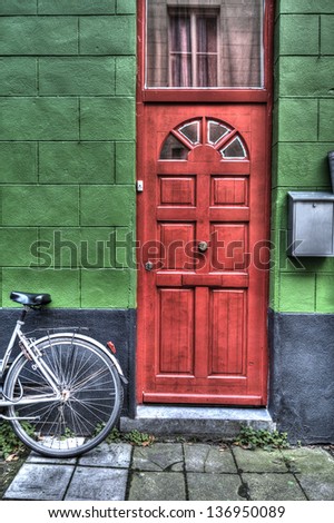Bright red door