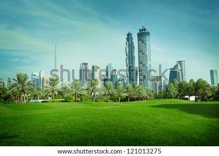 Green park in Dubai, UAE