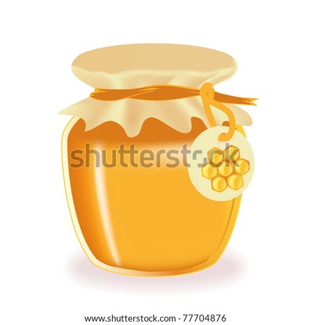 Jar Of Honey Isolated With Label Stock Vector Illustration 77704876