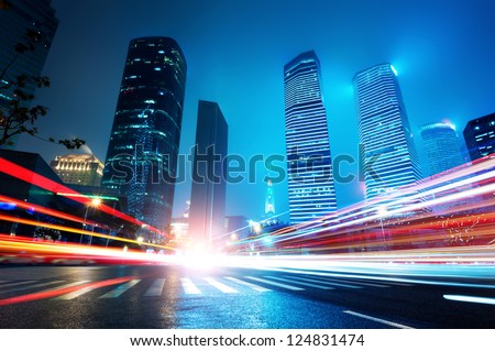 Shanghai Lujiazui Finance and Trade Zone of the modern city night background Shanghai Lujiazui Finance and Trade Zone of the modern city night background