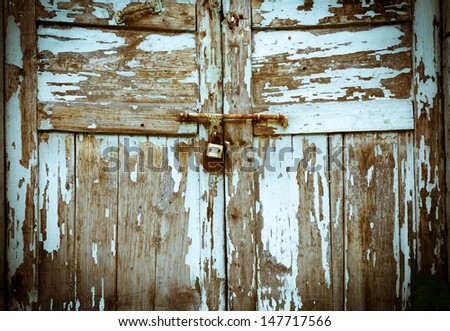 Old wooden doors and Corroded
