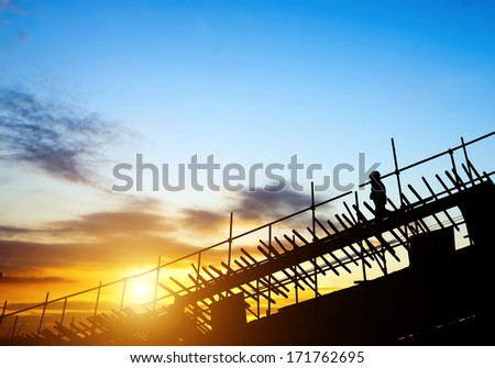 construction workers in the sunset construction workers in the sunset