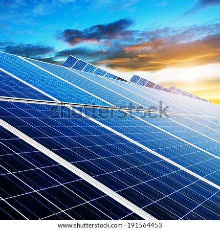 In the evening, when the solar panels