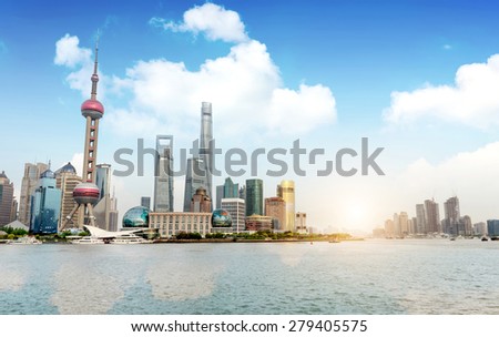 Modern city skyline Shanghai China Modern city skyline Shanghai China