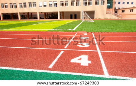 Track and field, track, red.