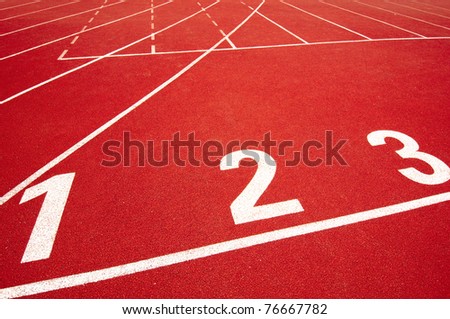 Track and field, track, red.
