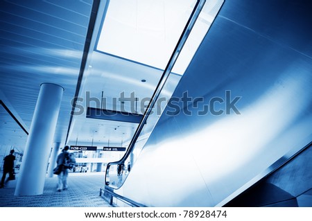 Interior of the shanghai airport,modern building concept.