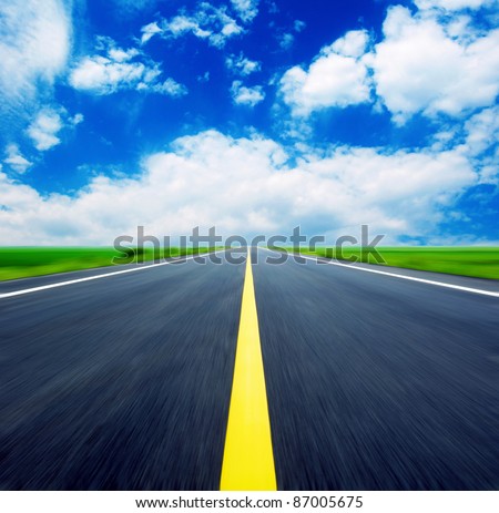 Blue sky, the endless highway.