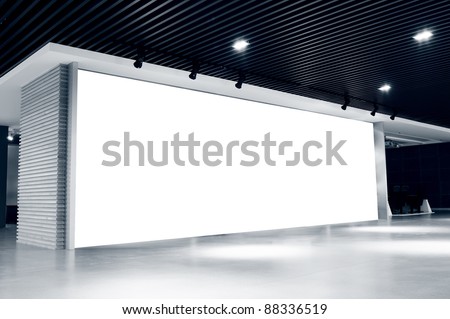 blank billboard indoor.Shanghai, China.