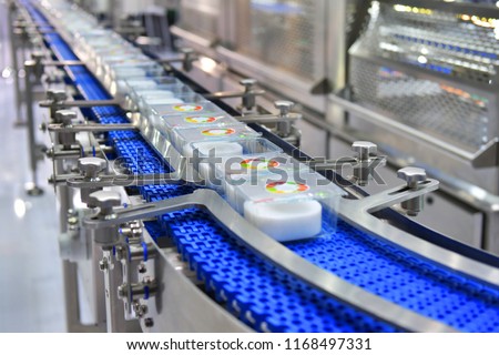 Food products boxs transfer on Automated conveyor systems industrial automation for package