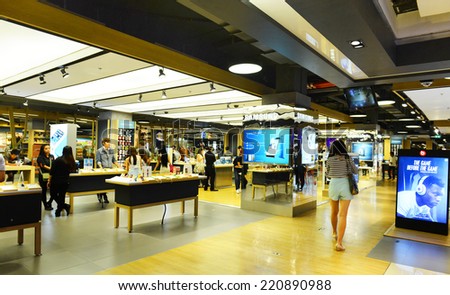 BANGKOK - AUGUST 10: People shop at Central World on Aug 10, 2014 in Bangkok. It is a shopping plaza and complex which is the sixth largest shopping complex in the world, owned by Central Pattana