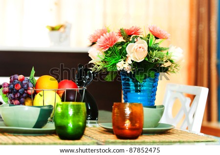 A decorated dining table