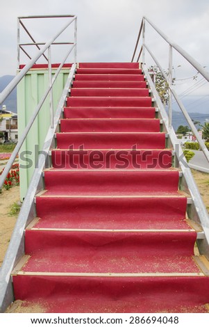 Red stairs to the sky