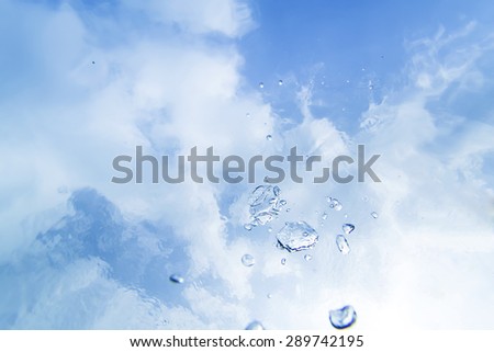 underwater with sky and bubble