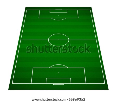 perspective view of an empty soccer field -3d rendering