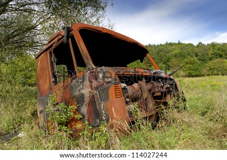 Old rusty antique truck