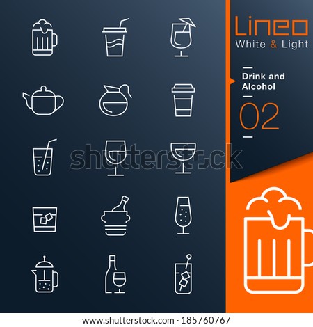 Lineo White & Light Drink and Alcohol outline icons Lineo White & Light Drink and Alcohol outline icons