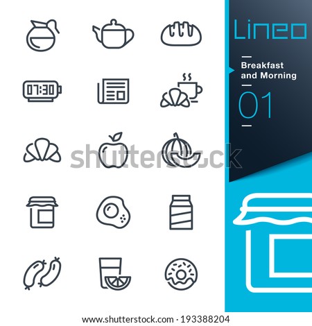 Lineo Breakfast and Morning outline icons Lineo Breakfast and Morning outline icons