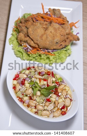 Soft shell crab, in thai food call \