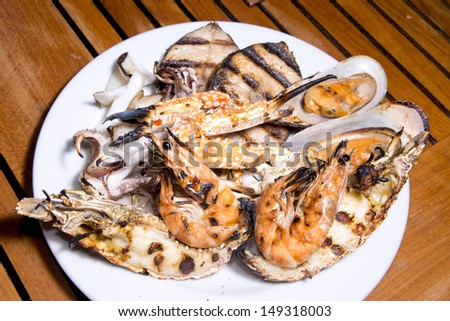 Grilled seafood barbecue