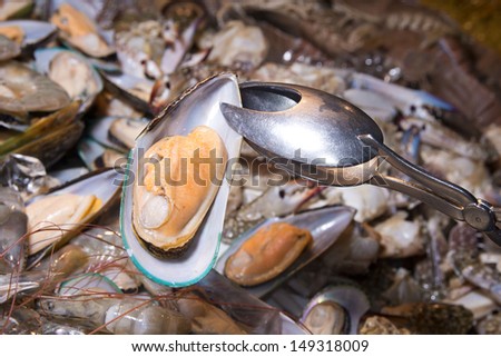Grilled seafood barbecue, Mussel