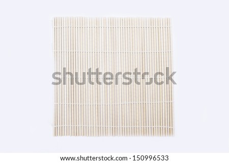 bamboo sushi mat isolate on white background