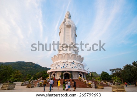 Danang, Vietnam Mar 15:: statue of Guanyin highest in Vietnam at lining temple on March 15, 2015 Vietnam