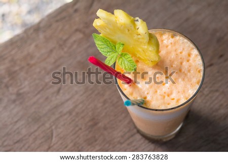 pineapple and yogurt  smoothie for health, drink