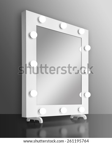 Makeup mirror with bulbs