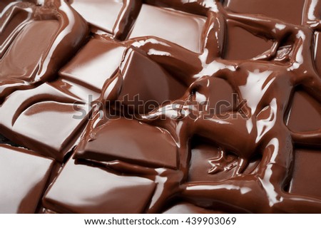 Melted slices of chocolate